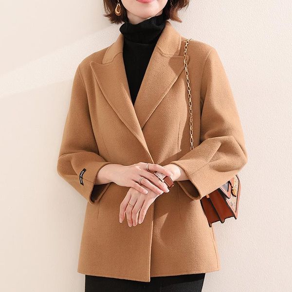 women's wool & blends double-sided cashmere coat little autumn/winter 2021 han edition loose cloth female short, Black
women's wool & blends double-sided cashmere coat little autumn/winter 2021 han edition loose cloth female short, Black
