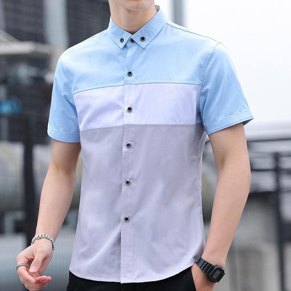 men's casual shirts cardigan original design short sleeve color matching handsome business korean version square collar shirt fashion, White;black
men's casual shirts cardigan original design short sleeve color matching handsome business korean version square collar shirt fashion, White;black