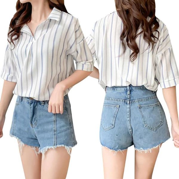 women's blouses & shirts 2021 plus size striped womens cotton blouse fashion 3/4 sleeve femlae button down blusas female v neck tunic, White
women's blouses & shirts 2021 plus size striped womens cotton blouse fashion 3/4 sleeve femlae button down blusas female v neck tunic, White