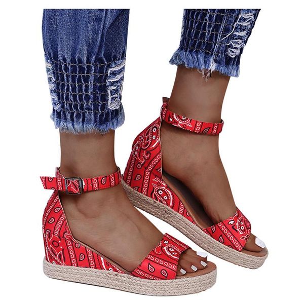 sandals women's summer large size spot wedge buckle belt european american open toe high heel shoes, Black
sandals women's summer large size spot wedge buckle belt european american open toe high heel shoes, Black