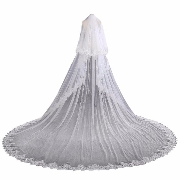 bridal veils 3 metres veil with comb long cathedral train wedding accessories for bride two layers soft tulle sequin appliques, Black
bridal veils 3 metres veil with comb long cathedral train wedding accessories for bride two layers soft tulle sequin appliques, Black