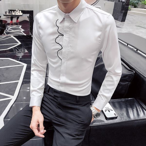 new estilo britnico frente bordado manga longa camisa do dos homens preto/branco clube noturno/baile formatura magro ajuste cas woul, Black;brown
new estilo britnico frente bordado manga longa camisa do dos homens preto/branco clube noturno/baile formatura magro ajuste cas woul, Black;brown
