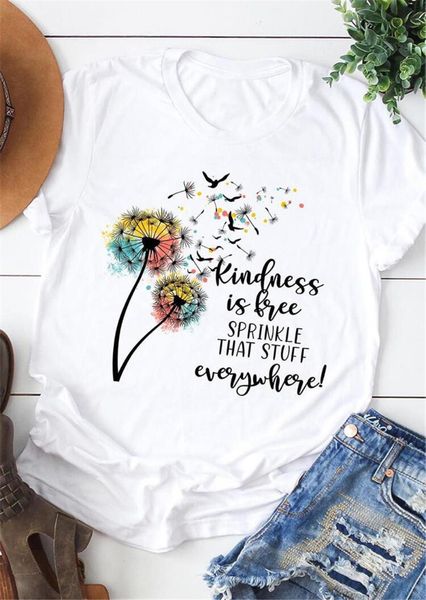 women's t-shirt kindness is print ropa mujer verano 2021 cute colorful dandelion graphic plus size blusas de moda harajuku tshirt top, White
women's t-shirt kindness is print ropa mujer verano 2021 cute colorful dandelion graphic plus size blusas de moda harajuku tshirt top, White