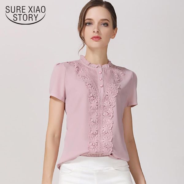 women's blouses & shirts 2021 summer fashion chiffon women short sleeve lace blouse shirt blusas feminine 37f 30, White
women's blouses & shirts 2021 summer fashion chiffon women short sleeve lace blouse shirt blusas feminine 37f 30, White