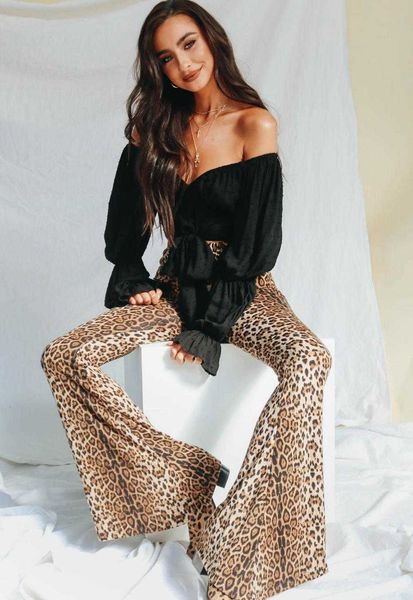 women's pants & capris skinny leopard elastic waist fashion flare womens designer casual qx94, Black;white
women's pants & capris skinny leopard elastic waist fashion flare womens designer casual qx94, Black;white