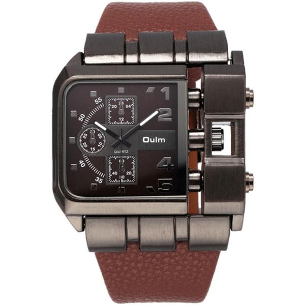 wristwatches arrival unique big square shape watch military leather strap japan quartz movement men sports oulm 3364 brand original, Slivery;brown
wristwatches arrival unique big square shape watch military leather strap japan quartz movement men sports oulm 3364 brand original, Slivery;brown