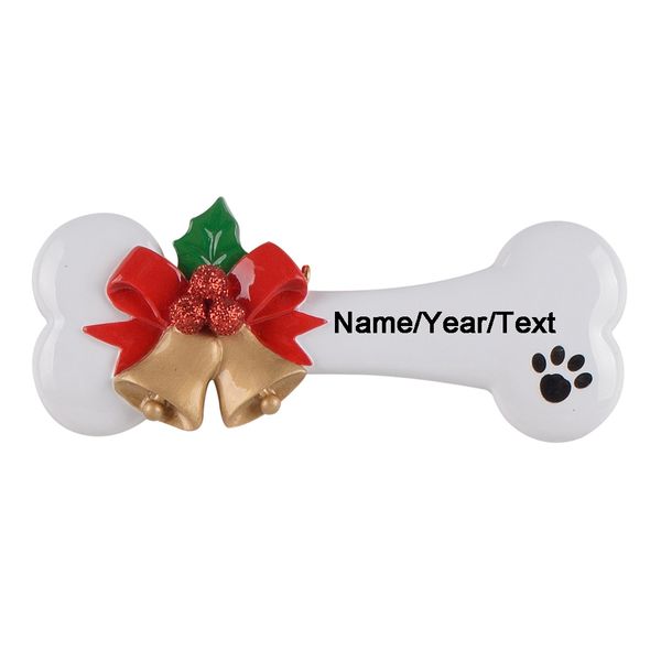 personalized dog bone with small paw prints and holly bush bell detail hanging christmas tree pet ornament with custom name
personalized dog bone with small paw prints and holly bush bell detail hanging christmas tree pet ornament with custom name