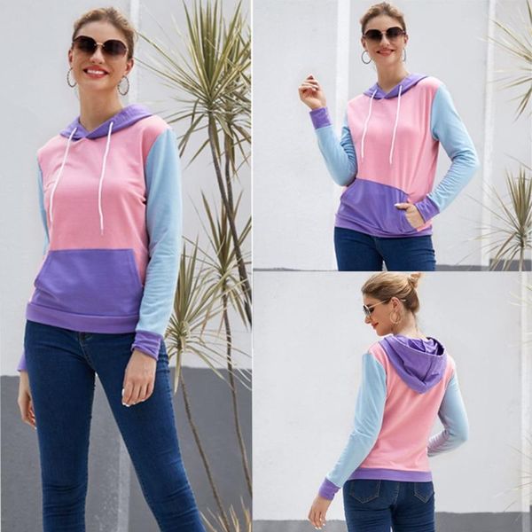 women's hoodies & sweatshirts 2021 women patchwork pullover casual color-block long sleeve with pockets hoodie, Black
women's hoodies & sweatshirts 2021 women patchwork pullover casual color-block long sleeve with pockets hoodie, Black