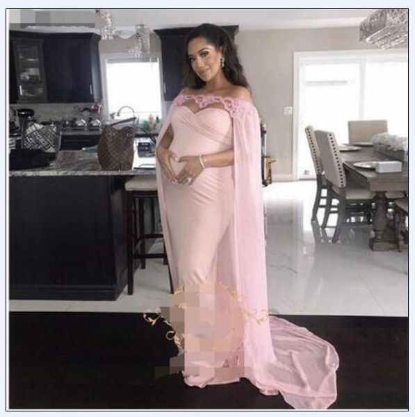 pink long prom dresses with cloak for pregnant women sweetheart plus size chiffon evening customize maternity gowns, Black
pink long prom dresses with cloak for pregnant women sweetheart plus size chiffon evening customize maternity gowns, Black