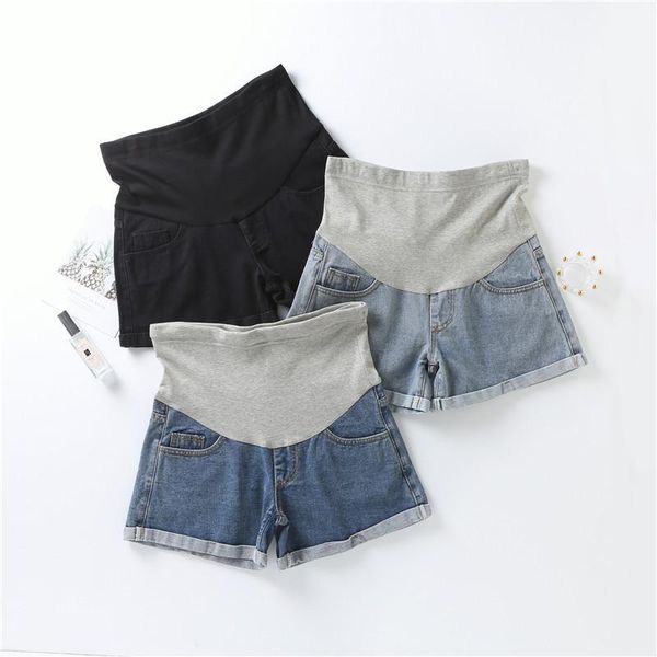 maternity bottoms summer short pant for pregnant women denim cotton women's shorts high-waisted panties adjustable loose pants, White
maternity bottoms summer short pant for pregnant women denim cotton women's shorts high-waisted panties adjustable loose pants, White