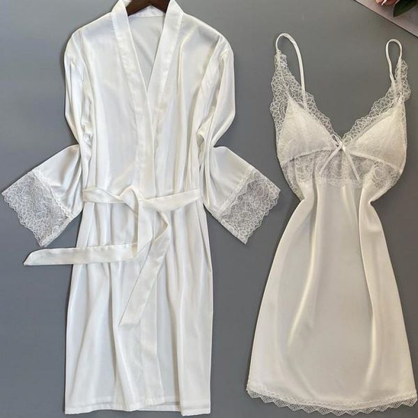 women's sleepwear kimono gown wedding 2pcs robe set lady spring summer nightwear nightgown satin lace home ing sleep glqd, Black;red
women's sleepwear kimono gown wedding 2pcs robe set lady spring summer nightwear nightgown satin lace home ing sleep glqd, Black;red