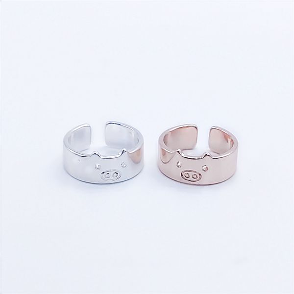 new cute cartoon pig flat rings lovely animal series women's ring fixed size opening design, Golden;silver
new cute cartoon pig flat rings lovely animal series women's ring fixed size opening design, Golden;silver
