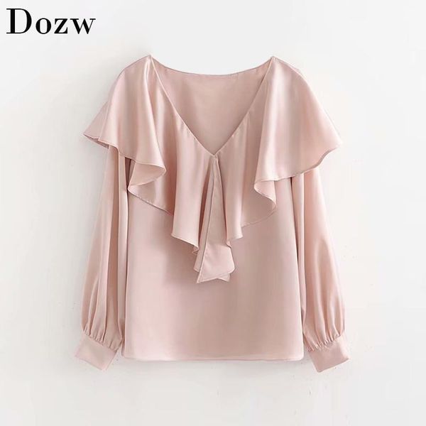 elegant pink shirt women v enck ruffles decorate chic blouse long sleeve pleated fashion tunic silk solid roupa feminina, White
elegant pink shirt women v enck ruffles decorate chic blouse long sleeve pleated fashion tunic silk solid roupa feminina, White