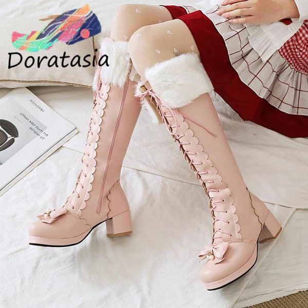 boots doratasia arrivals solid zipper lace up round toe butterfly knot platform women lolita cute warm plush winter shoes, Black
boots doratasia arrivals solid zipper lace up round toe butterfly knot platform women lolita cute warm plush winter shoes, Black