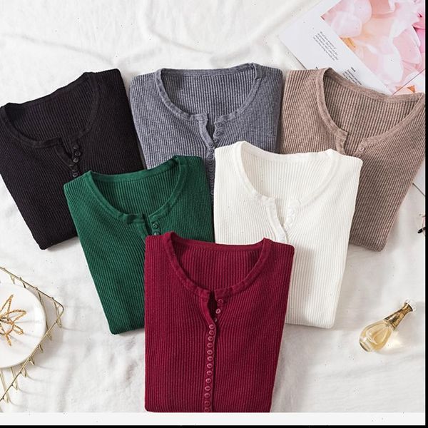 2021 autumn winter button v neck sweater women basic slim pullover women sweaters and pullovers knit jumper ladies, White;black
2021 autumn winter button v neck sweater women basic slim pullover women sweaters and pullovers knit jumper ladies, White;black