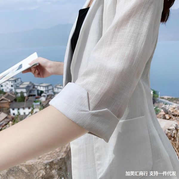 women's suits & blazers cotton linen coat small casual british suit style large spring and summer 2021 versatile thin, White;black
women's suits & blazers cotton linen coat small casual british suit style large spring and summer 2021 versatile thin, White;black
