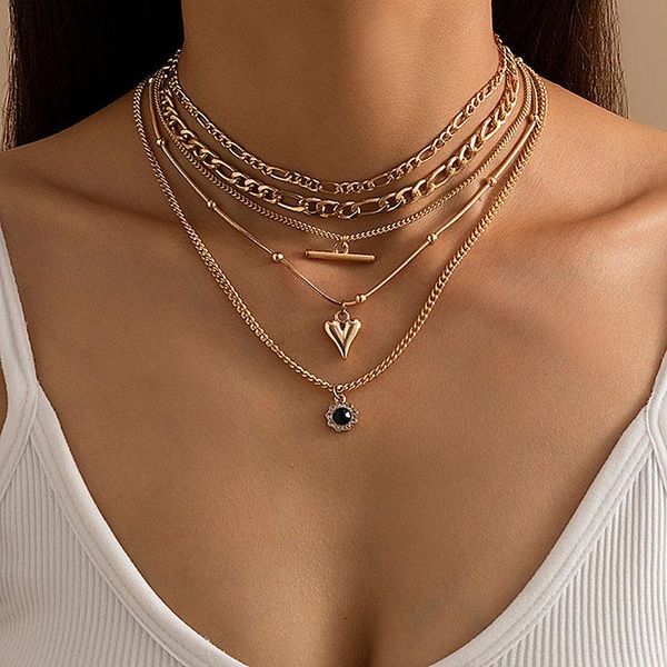 pendant necklaces vintage multilayer link thick chains heart black gem necklace women punk geometric clavicle choker colar jewelry gift, Silver
pendant necklaces vintage multilayer link thick chains heart black gem necklace women punk geometric clavicle choker colar jewelry gift, Silver