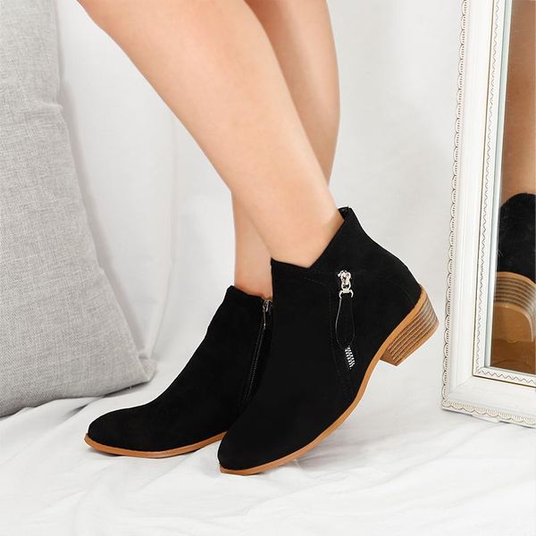 boots women autumn pu leather chunky heels ankle fashion pointed toe short boot zipper casual winter plus size, Black
boots women autumn pu leather chunky heels ankle fashion pointed toe short boot zipper casual winter plus size, Black