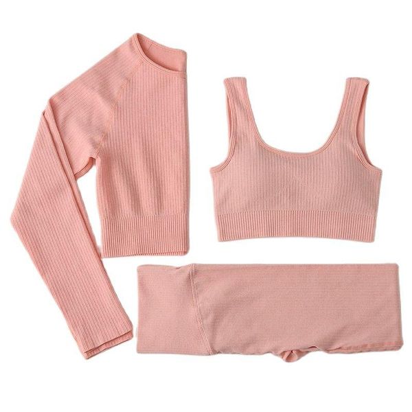 yoga outfit set gym women colths 3 pcs includes bra long sleeve with pants exercise fitness and seamless high waist wear
yoga outfit set gym women colths 3 pcs includes bra long sleeve with pants exercise fitness and seamless high waist wear