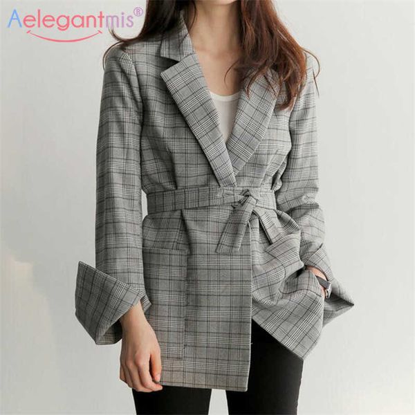 aelegantmis spring vintage plaid blazer women casual sashes jackets notched outerwear england style office lady cardigan 210607, White
aelegantmis spring vintage plaid blazer women casual sashes jackets notched outerwear england style office lady cardigan 210607, White