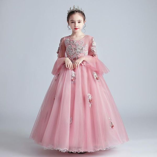 girls first communion dress long sleeve appliques lace children pageant ball gown flower wedding dress for kids evening vestidos, Red;yellow
girls first communion dress long sleeve appliques lace children pageant ball gown flower wedding dress for kids evening vestidos, Red;yellow