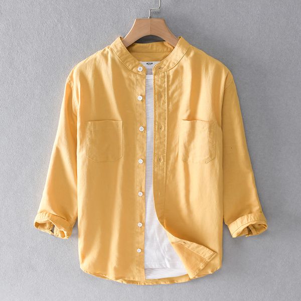 2021 new stand collar three quarter sleeve summer solid shirt brand casual for men fashion linen cotton shirts male overhemd z3li, White;black
2021 new stand collar three quarter sleeve summer solid shirt brand casual for men fashion linen cotton shirts male overhemd z3li, White;black
