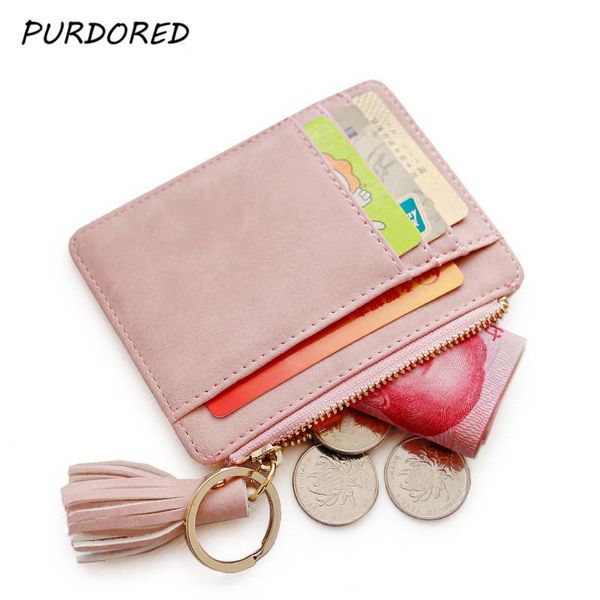 card holders purdored 1 pc mini tassel holder maleather women business case zipper id coin purse keychain wallet, Brown;gray
card holders purdored 1 pc mini tassel holder maleather women business case zipper id coin purse keychain wallet, Brown;gray