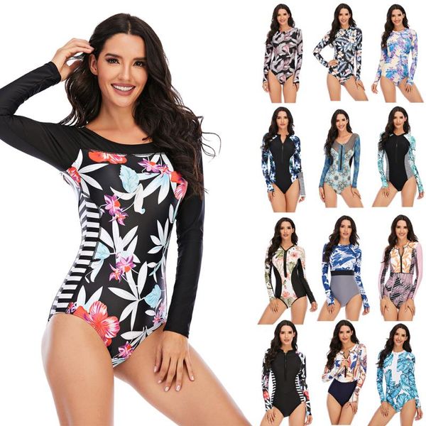 one-piece suits women one piece swimsuit long sleeve rash guard zipper swimwear printed surfing suit uv sun protection guards bathing
one-piece suits women one piece swimsuit long sleeve rash guard zipper swimwear printed surfing suit uv sun protection guards bathing