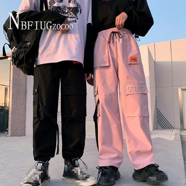 women's pants & capris harajuku drawstring pocket women cargo high waist casual loose female trousers, Black;white
women's pants & capris harajuku drawstring pocket women cargo high waist casual loose female trousers, Black;white