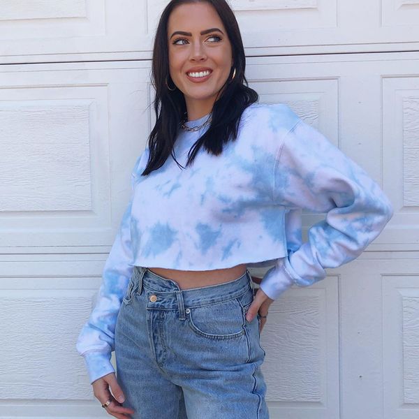 tie dye printed long sleeve sweatshirt women casual loose crop sweat shirt streetwear autumn hoodies ladies 2021, White
tie dye printed long sleeve sweatshirt women casual loose crop sweat shirt streetwear autumn hoodies ladies 2021, White
