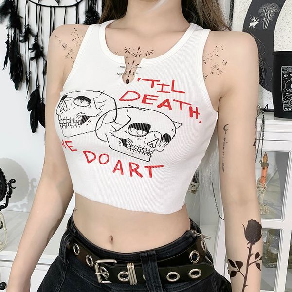 gothic skull print white tanks harajuku punk brook patchwork women tank streetwear grunge summer basic crop
gothic skull print white tanks harajuku punk brook patchwork women tank streetwear grunge summer basic crop