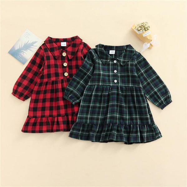 girl's dresses infant baby casual princess dress, girls plaid print long sleeve lapel button 1-4years, Red;yellow
girl's dresses infant baby casual princess dress, girls plaid print long sleeve lapel button 1-4years, Red;yellow