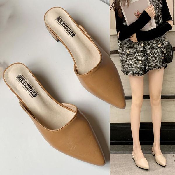female shoes square heel slippers soft cover toe med luxury slides 2021 block comfort designer pointed rome fashion pu basic rub, Black
female shoes square heel slippers soft cover toe med luxury slides 2021 block comfort designer pointed rome fashion pu basic rub, Black