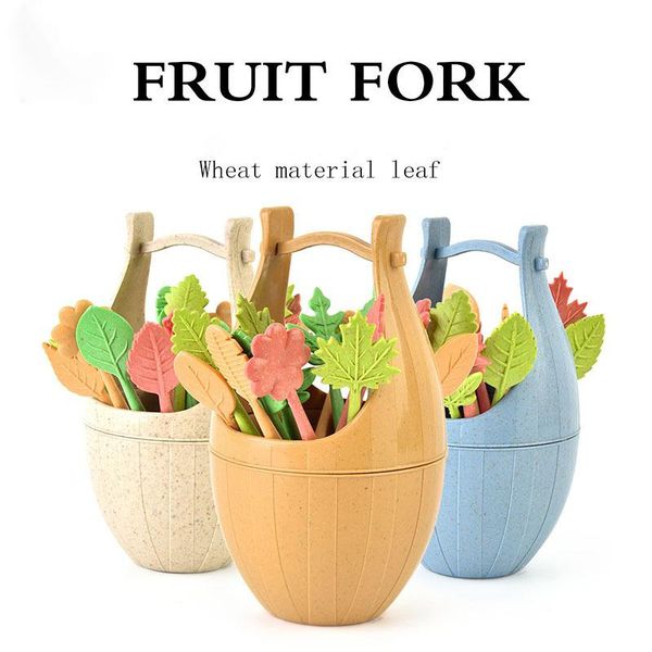 forks 16pcs fruit set cute foods picks for kids household snack dessert fork leaf handle cake with simulated bucket holder
forks 16pcs fruit set cute foods picks for kids household snack dessert fork leaf handle cake with simulated bucket holder