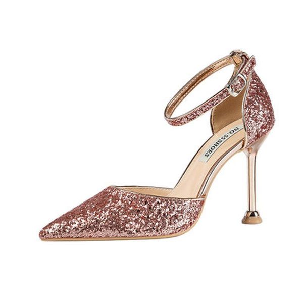 dress shoes spring women pumps high thin heels pointed toe sequin decoration bridal wedding gold, Black
dress shoes spring women pumps high thin heels pointed toe sequin decoration bridal wedding gold, Black