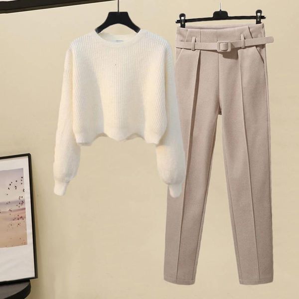 2021 new women autumn winter elegant casual sets female long sleeve knitted pullover sweater+high waist woolen pants suit n302rl8h, White
2021 new women autumn winter elegant casual sets female long sleeve knitted pullover sweater+high waist woolen pants suit n302rl8h, White