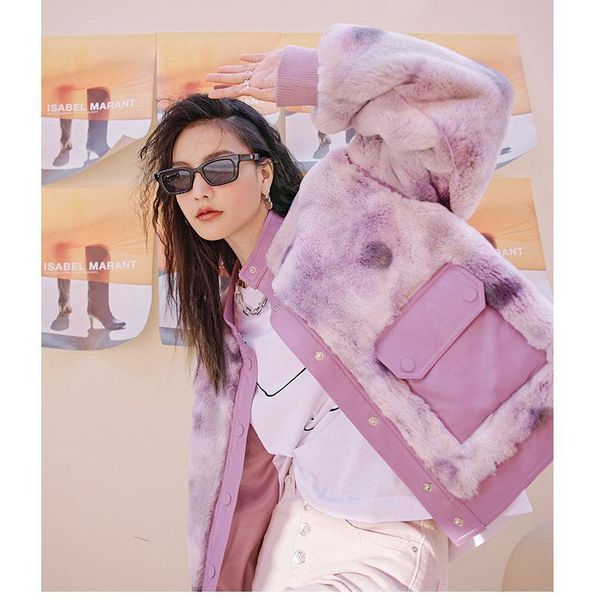 women's fur & faux winter female tie-dye contrast color stitching lamb plush thick women, Black
women's fur & faux winter female tie-dye contrast color stitching lamb plush thick women, Black