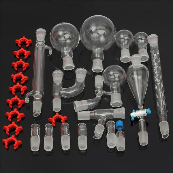 lab supplies 29pcs 24/29 joint laboratory glassware kit set 25/50/100/250/500ml quartz glass flask chemistry volumetric
lab supplies 29pcs 24/29 joint laboratory glassware kit set 25/50/100/250/500ml quartz glass flask chemistry volumetric