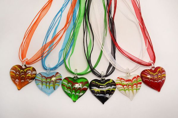 mixed color jewelry women party necklace heart shape lampwork glass murano bead necklaces fashion, Silver
mixed color jewelry women party necklace heart shape lampwork glass murano bead necklaces fashion, Silver