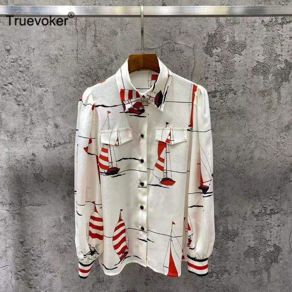 women's blouses & shirts truevoker european high end fashion 100% silk women lantern sleeve print chic blouse designer shirt, White
women's blouses & shirts truevoker european high end fashion 100% silk women lantern sleeve print chic blouse designer shirt, White