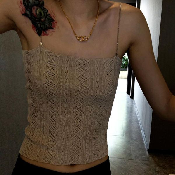 women's tanks & camis (in stock*) s* 21 spring and summer chain sling knitted fine three-dimensional metal silk shirt, White
women's tanks & camis (in stock*) s* 21 spring and summer chain sling knitted fine three-dimensional metal silk shirt, White
