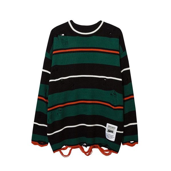 men's sweaters high street irregular ripped knitted sweater men hip hop oversized striped streetwear pullover vintage patchwork, White;black
men's sweaters high street irregular ripped knitted sweater men hip hop oversized striped streetwear pullover vintage patchwork, White;black