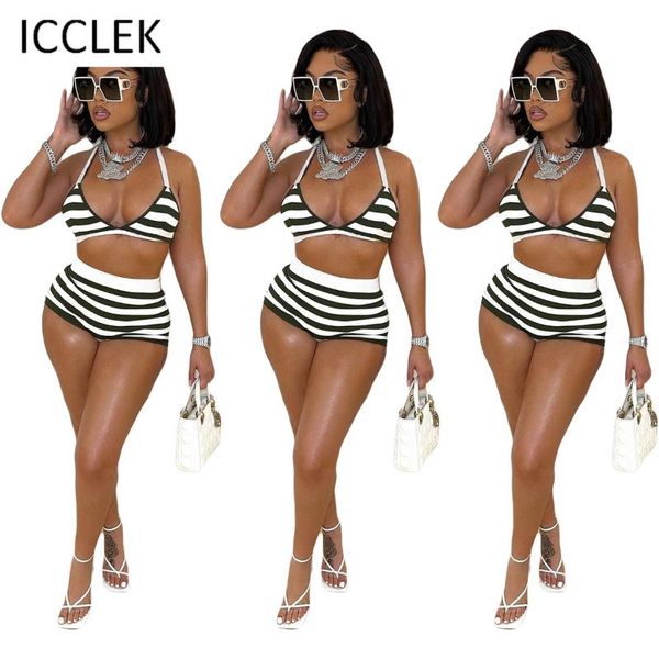 women's swimwear icclek wholesale items plus size summer women two-piece set fashion printed striped swimsuit, White;black
women's swimwear icclek wholesale items plus size summer women two-piece set fashion printed striped swimsuit, White;black