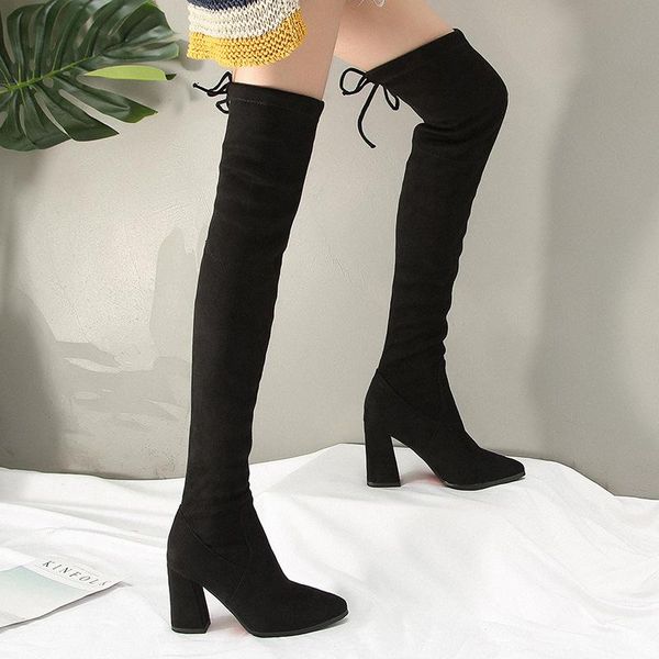 boots 2021 spring and autumn over the knee long single high heel suede tie with thin female, Black
boots 2021 spring and autumn over the knee long single high heel suede tie with thin female, Black