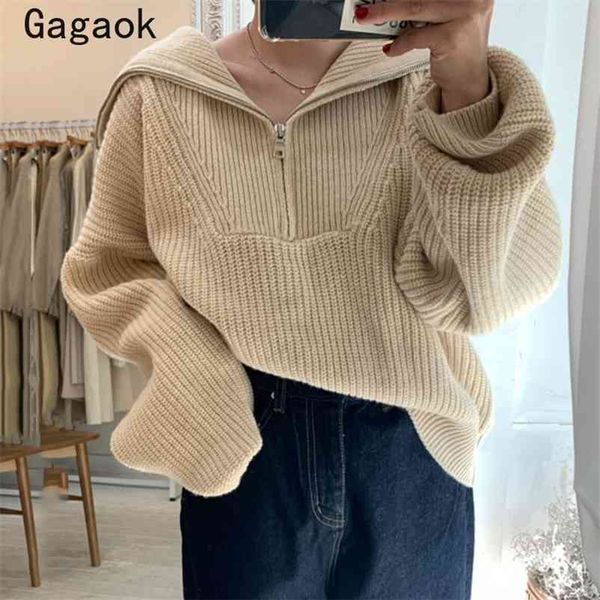 woman sweaters spring autumn solid knitted thick korean loose chic wild warm outwear fashion pullovers 210531, White;black
woman sweaters spring autumn solid knitted thick korean loose chic wild warm outwear fashion pullovers 210531, White;black