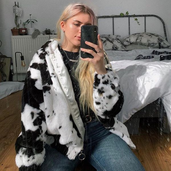 women's wool & blends cow print faux fur teddy bear coat woman autumn winter casual loose fluffy jacket ladies think warm zipper overco, Black
women's wool & blends cow print faux fur teddy bear coat woman autumn winter casual loose fluffy jacket ladies think warm zipper overco, Black