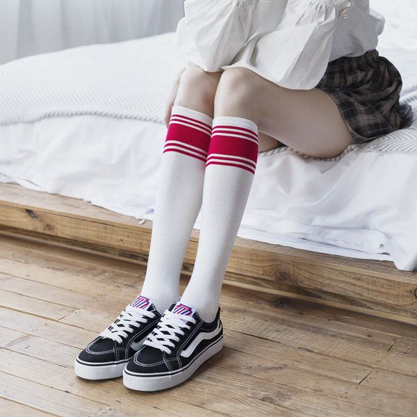 new women's long tube socks autumn and winter color striped cotton knee socks c0224, Black
new women's long tube socks autumn and winter color striped cotton knee socks c0224, Black