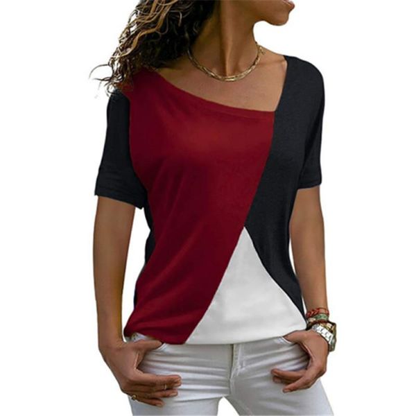 women's t-shirt summer style round neck hit color short-sleeved oversized female clothing t-shirts for girls, White
women's t-shirt summer style round neck hit color short-sleeved oversized female clothing t-shirts for girls, White