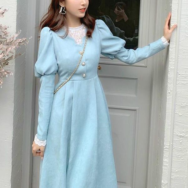 casual dresses women elegant blue lace designer fairy dress female puff sleeve kawaii korean one-piece 2021 spring french patchwork, Black;gray
casual dresses women elegant blue lace designer fairy dress female puff sleeve kawaii korean one-piece 2021 spring french patchwork, Black;gray