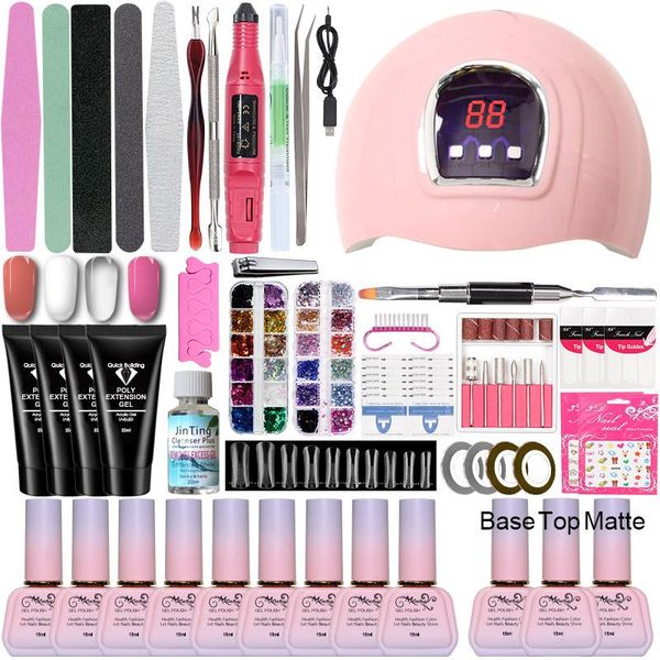 nail art kits 2021 poly gel polish kit with led lamp 15ml de unas acrilicas base matte professional manicure set for women
nail art kits 2021 poly gel polish kit with led lamp 15ml de unas acrilicas base matte professional manicure set for women